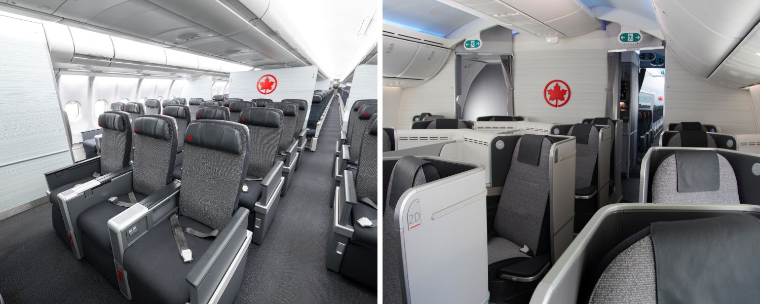 Air Canada premium cabin fare tiers: Basic, Standard, and Latitude