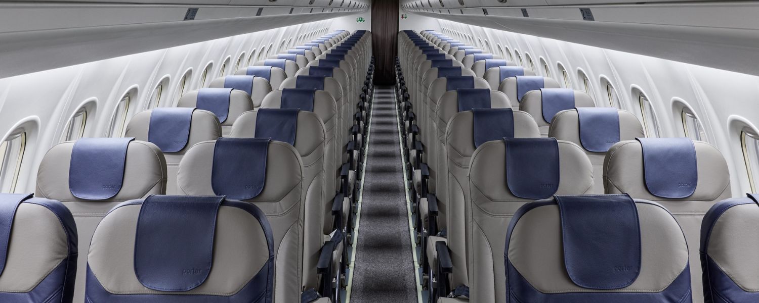Redesigned Porter Dash 8-400 economy seats with LED lighting