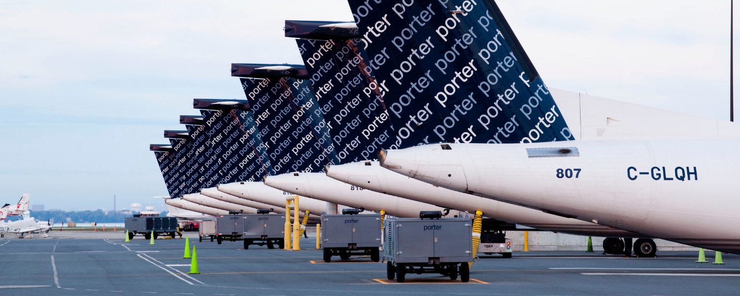 Porter Airlines aircraft on the tarmac
