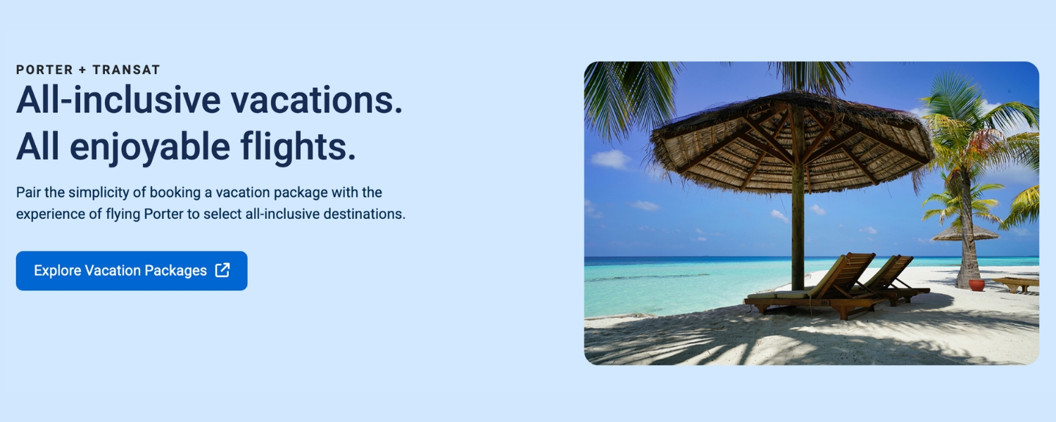 Porter and Air Transat vacation package
