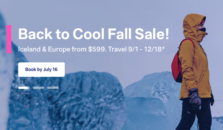 Icelandair Back to Cool Fall Sale, Iceland & Europe from $599