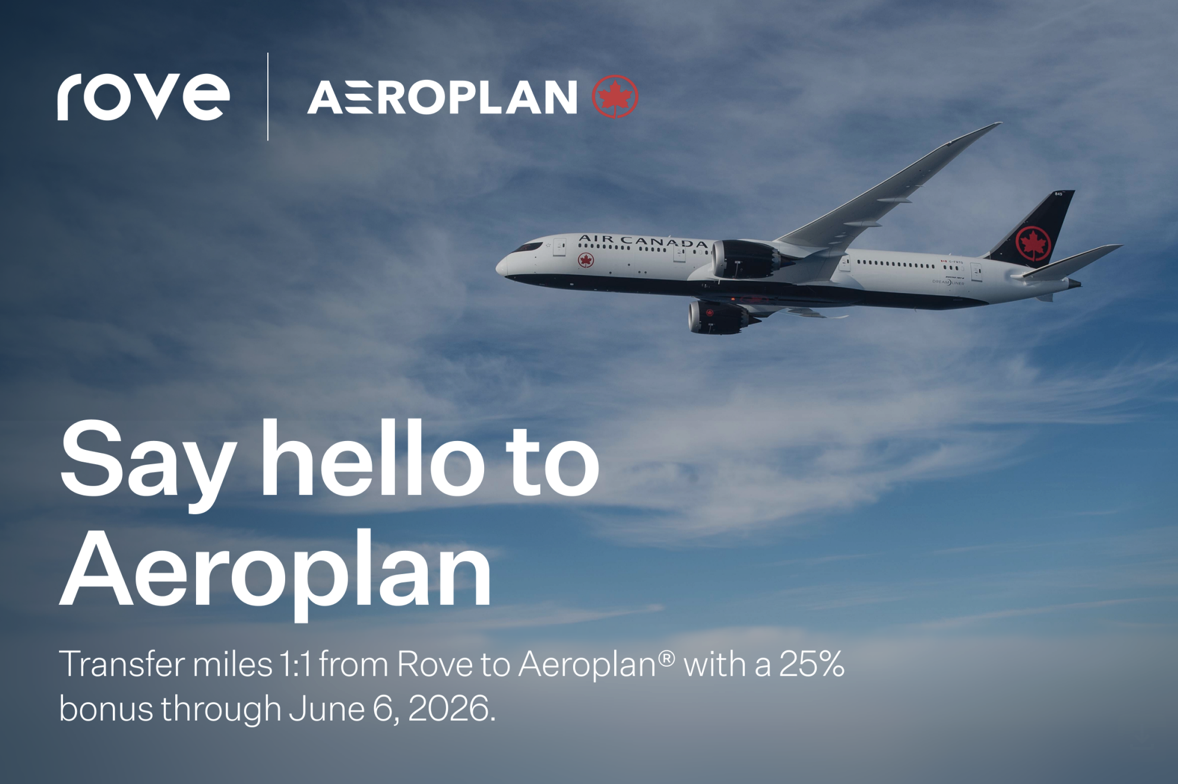 Rove Now Transfers to Aeroplan